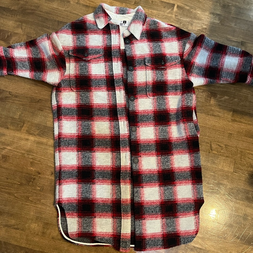 Women's fisherman Plaid Utility Button up jacket coastal Prairie wool patchwork